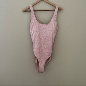 Cotton On Body Pink High Cut Cheeky One Piece With Belt Bathing Swimsuit Size XL